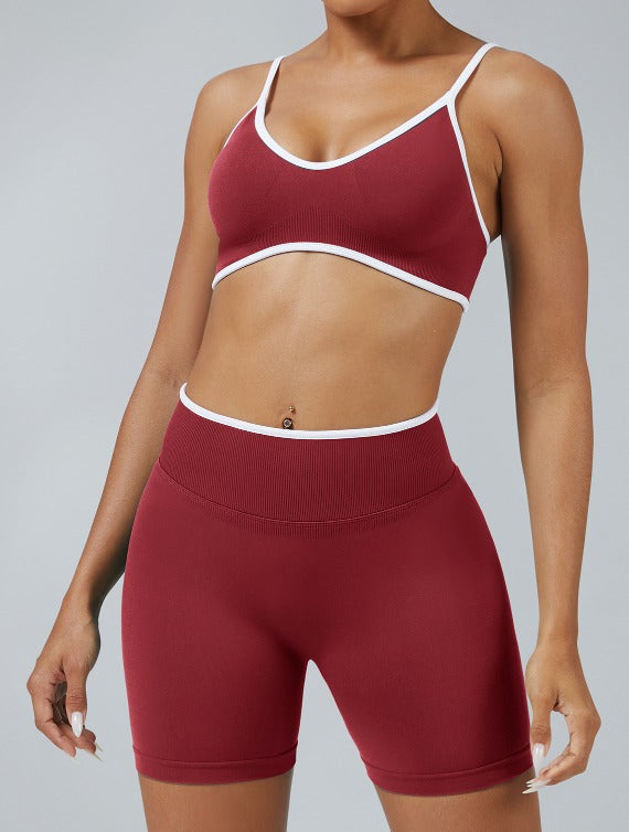 Cherry Red Seamless Sports Bra