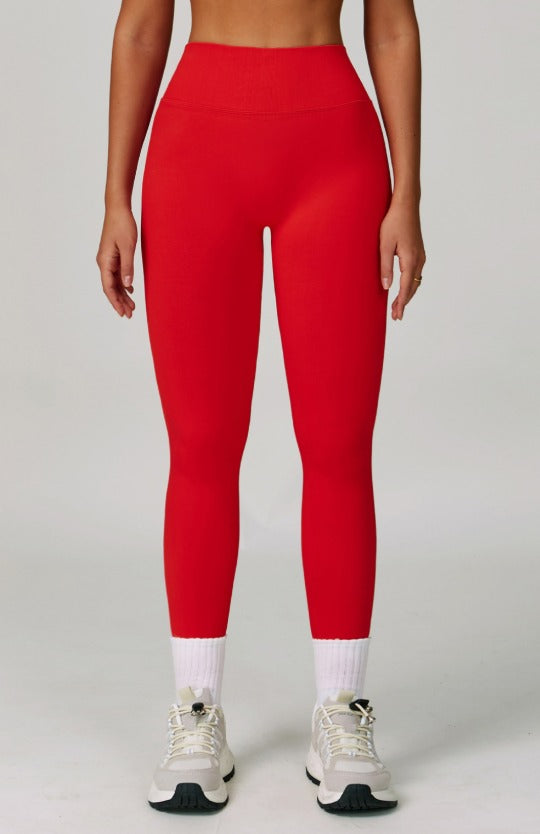 Red Seamless V- Seamless Leggings