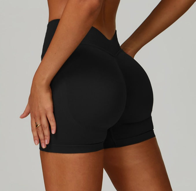Black Seamless V - Style Shorts