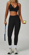 Black Seamless V - Style Leggings