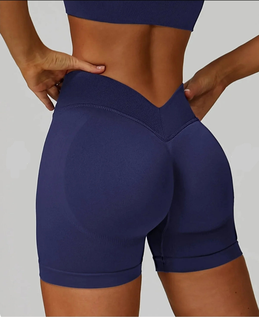 Navy Seamless V - Style Shorts