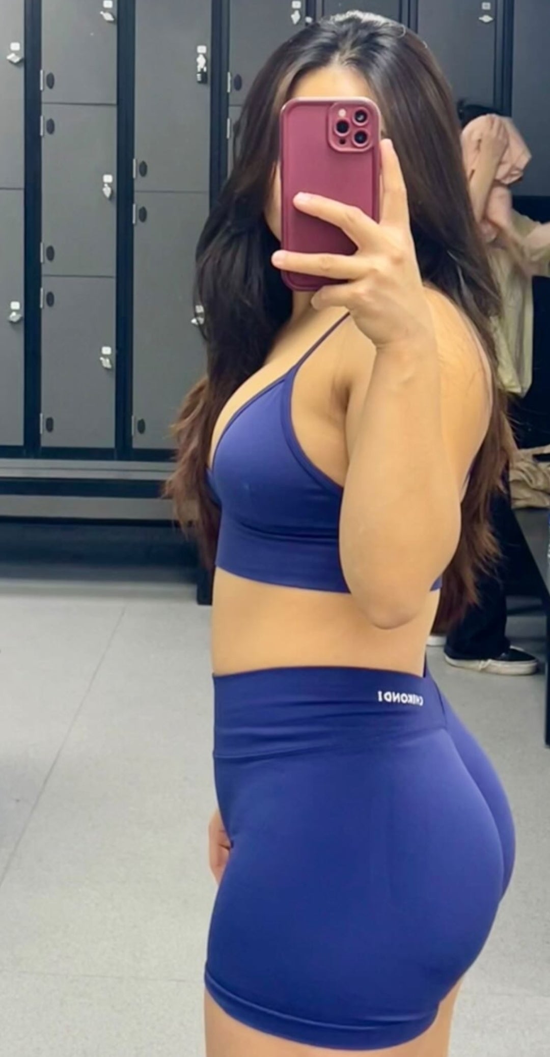 Navy Seamless V - Style Shorts